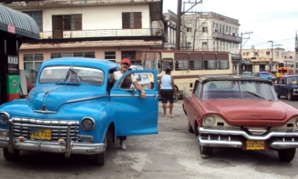 two old cars havana cuba
